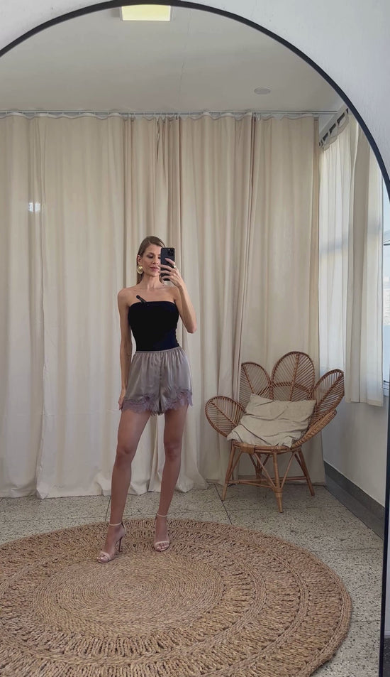 Shorts Acetinado Renda Marcia | Laguna