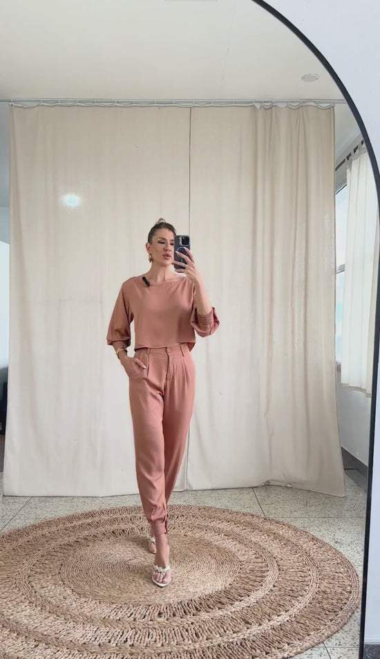 Conjunto Blusa e Calça Viscose Twill Tatiana | Laguna