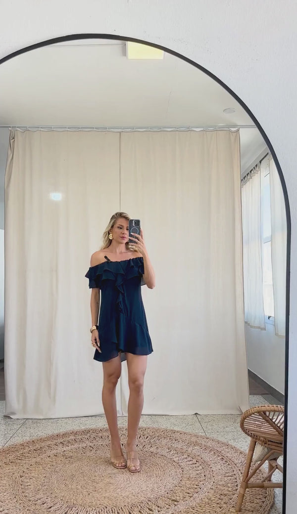 Vestido Curto Crepe Malu | Laguna
