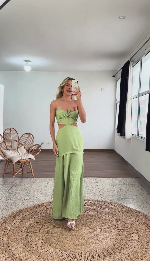 Vestido Longo Alfaiataria Acetinada Cassiana | Laguna