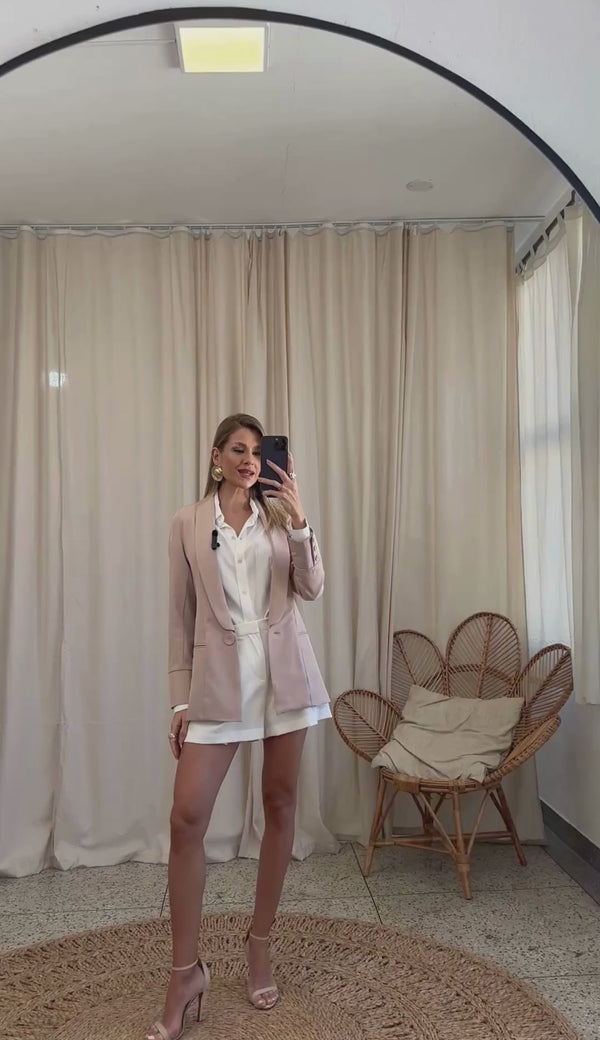 Blazer Alongado Crepe Alfaiataria Genebra | Laguna
