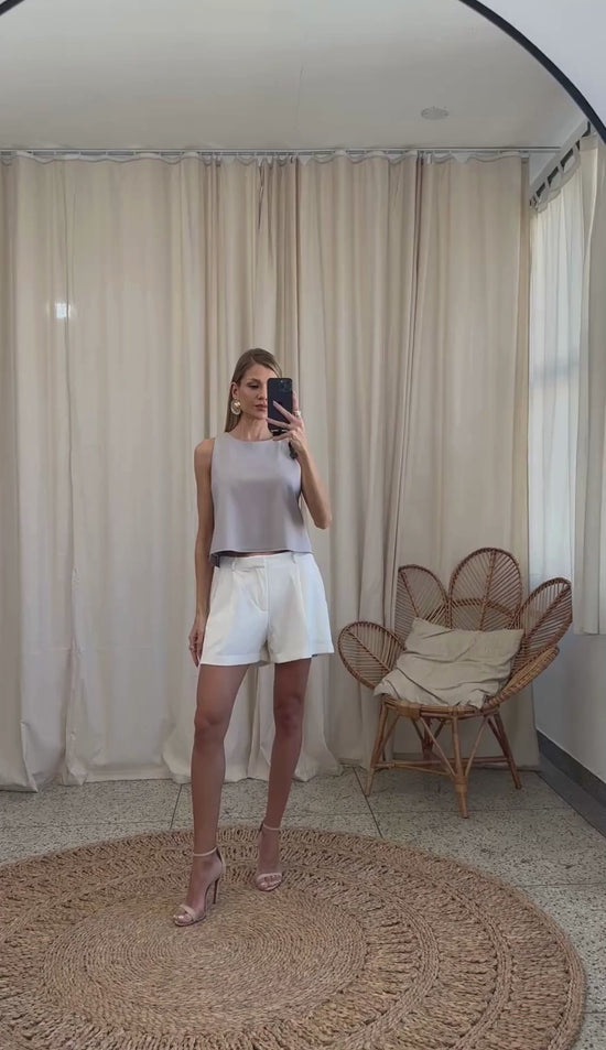 Shorts Alfaiataria Acetinada Gabe | Laguna