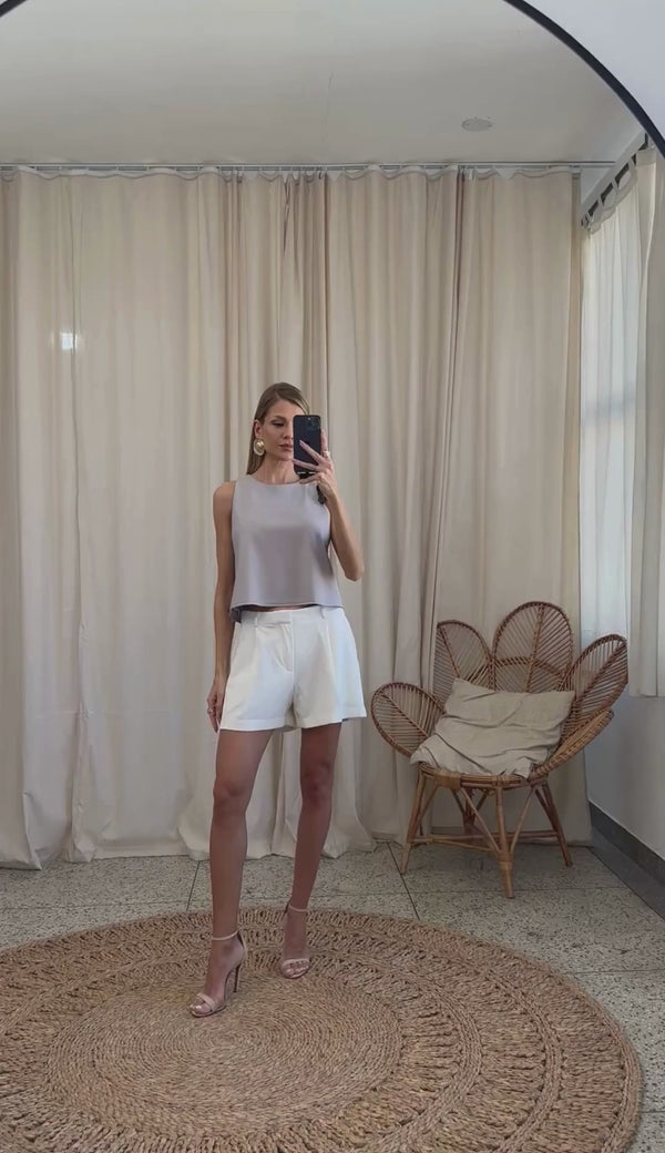 Shorts Alfaiataria Acetinada Gabe | Laguna