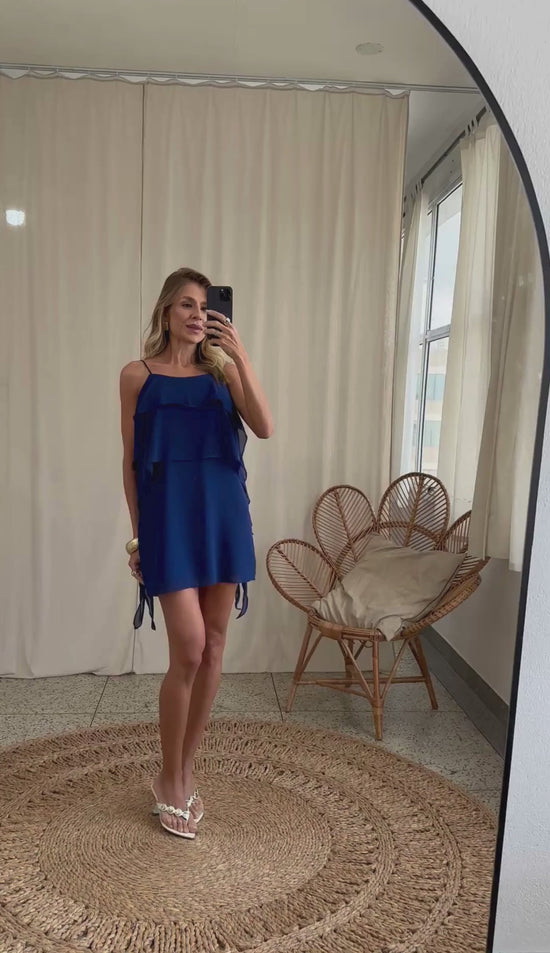 Vestido Curto Crepe Babados Liz | Laguna
