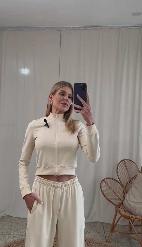Jaqueta Cropped Moletom Karen | Laguna
