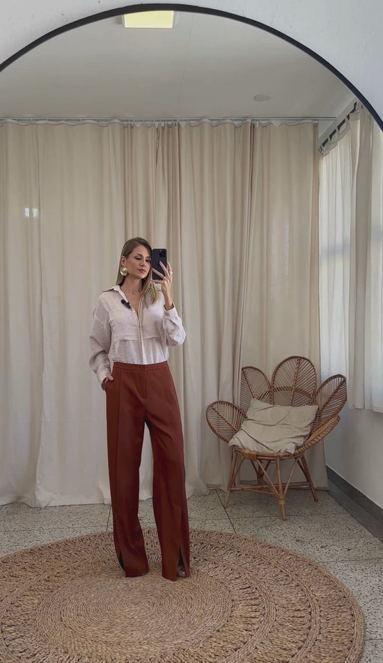 Calça Wide Crepe Alfaiataria Luciana | Laguna