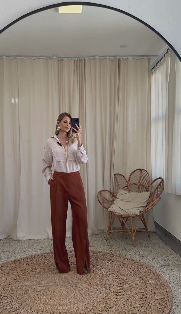Calça Wide Crepe Alfaiataria Luciana | Laguna