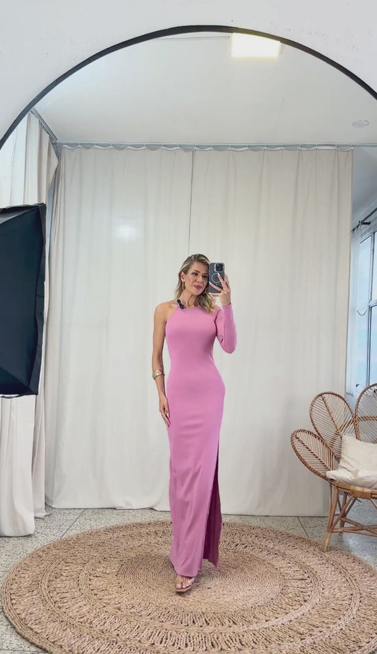 Vestido Longo Malha Assimétrico Maya | Laguna