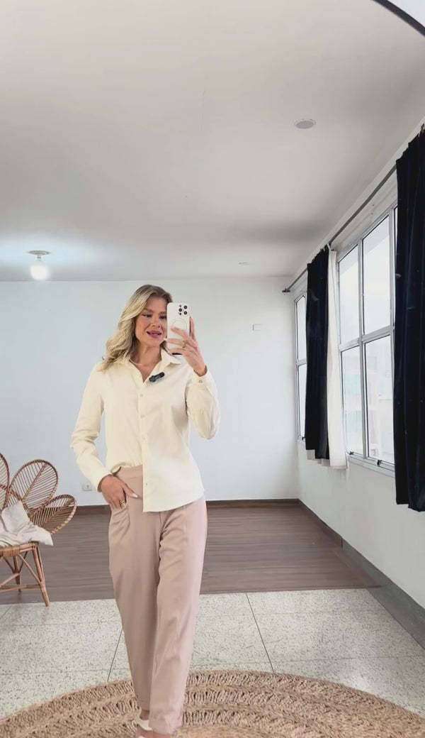 Camisa em Tricoline de Algodão Elane | Laguna