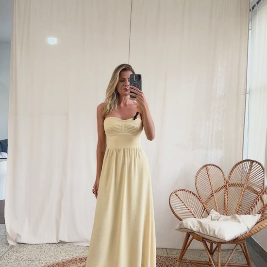 Vestido Festa Longo Crepe Texturizado Pina | Laguna