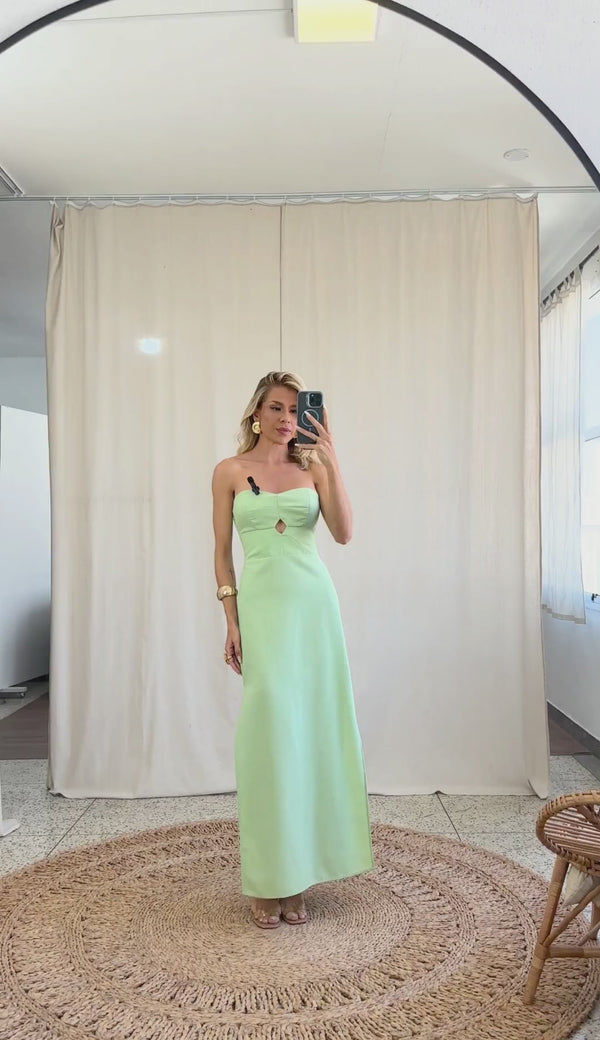Vestido Longo em Linho Revestido Nádia | Laguna