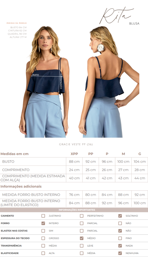 Blusa Cropped Linho Rita | Laguna